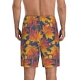 thumbnail image 5 of Salouo Vintage Abstract Maple Leaf Art Pattern Men's Sleep Pajama Shorts,Pajama Bottoms Elastic Waistband Sleep Pajama Short PJ Shorts for Men -XX-Large, 5 of 6