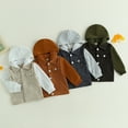 thumbnail image 6 of Okbabeha Toddler Corduroy Jacket Casual Long Sleeve Button Down Lapel Coat Hoodie Baby Outwear, 6 of 7