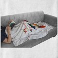 thumbnail image 6 of Music Soft Flannel Fleece Blanket, Jazz Theme Colorful Saxophone with Microphone with Butterfly Orchestra Harmony Design, Cozy Plush for Indoor and Outdoor Use, 50" x 70", Multicolor, by Ambesonne, 6 of 6