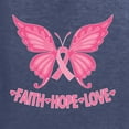 thumbnail image 5 of Wild Bobby, Butterfly Pink Ribbon Faith Hope Love, Breast Cancer Awareness, Unisex Graphic Hoodie Sweatshirt, Vintage Heather Navy, Large, 5 of 5