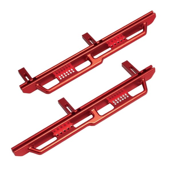 Tholdsy Pedales de colisión lateral mecanizados CNC de aleación de aluminio RCGOFOLLOW para 1/6 Rc pedales de colisión lateral Axial Scx6 RC Kits de construcción modelo Rojo