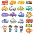 thumbnail image 2 of Early Learning Alphabet Refrigerator Educational Toy Set for Kids Traffic Vehicle Characters, 2 of 7