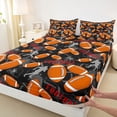 thumbnail image 4 of Erosebridal Football Gamer Bed Sheets 4pcs for Kids Teens,Girls Boys Sport Theme Rugby King Sheets,Microfiber Bedroom Decor, 4 of 5