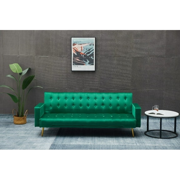 Modern Velvet Fabric 220cm Sofa Bed for Living Room - Green
