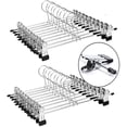 thumbnail image 1 of Metal Trouser Hangers, Clip Hanger, Trouser Hangers, Trouser Rack With Adjustable Chrome Clips, Metal Hangers, Anti-Wrinkle Skirt Hangers, Space Saving Hangers, Pack Of 20, 1 of 5