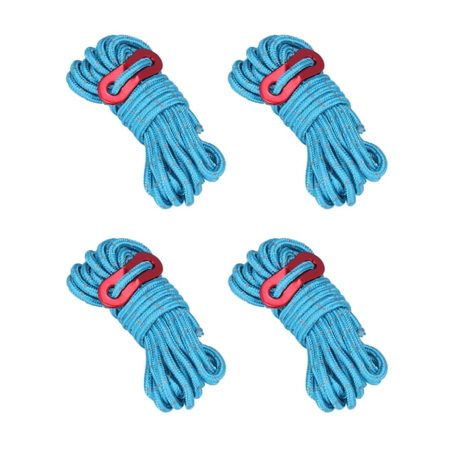 Cuerda reflectante para tienda de campaña, 4 unidades, 4 mm, suministros para exteriores, paquete de cuerda reflectante, diseño aerodinámico