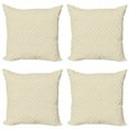 thumbnail image 1 of Ambesonne Geometric Throw Pillow Cover 4 Pack, Girih Motif Pattern, 18", Earth Yellow and White, 1 of 2