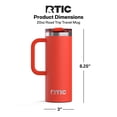 thumbnail image 6 of RTIC Road Trip 20 oz Ceramic Lined Leak-Resistant Lid Travel Mug, Persimmon, 6 of 7