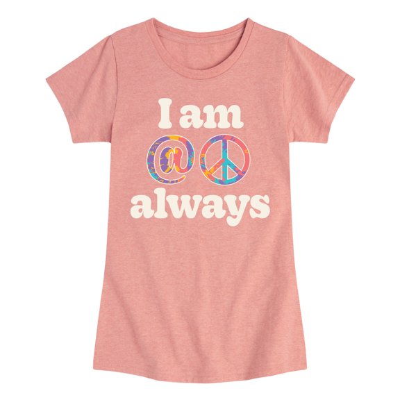 Instant Message - At Peace Always  - Toddler & Youth Girls Short Sleeve Graphic T-Shirt
