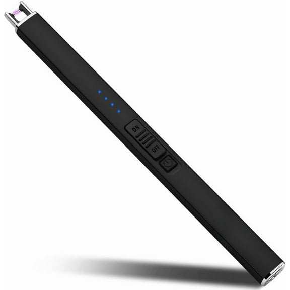 Electric Lighter Arc Windproof Flameless USB Rechargeable Lighter with Safety Lock for Candle BBQ Camping (Champagne Gold)