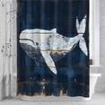 thumbnail image 2 of Ocean Animal Bathroom Shower Curtain, Vintage Whale Watercolor Blue Wood Texture Waterproof Washable Soft Bath Curtain for Bathtub Decor with 12 Hooks&Grommet, 36x72 Inch, 2 of 9