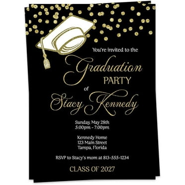 Graduation Party Invitations 2025 Customized Grad Open House Invite Announcement (12 Count)