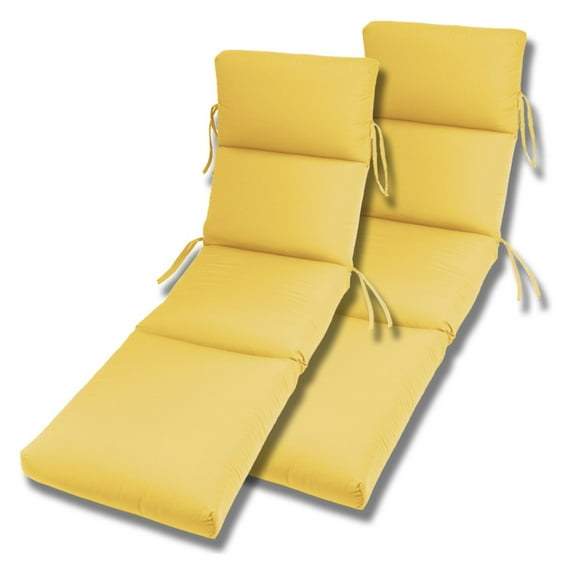 Comfort Classic Channeled Indoor/Outdoor Sunbrella Chaise Lounge Cushion - Set of 2