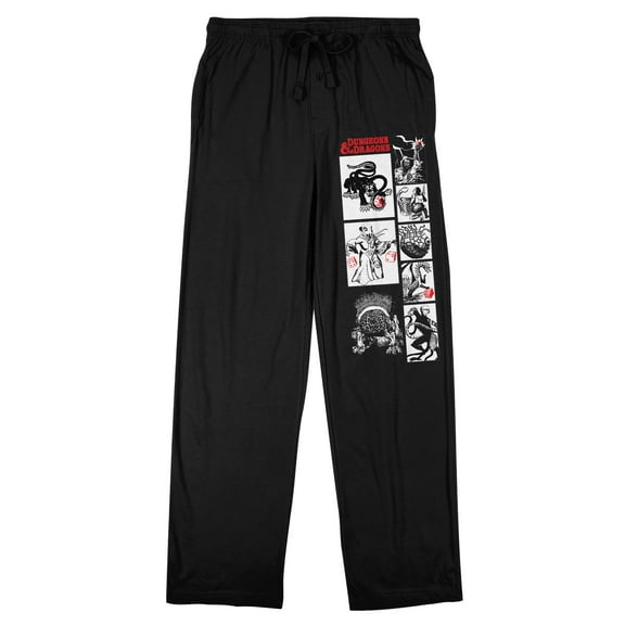 Dungeons & Dragons Monster Grid Adult Black Sleep Pajama Pants-Medium