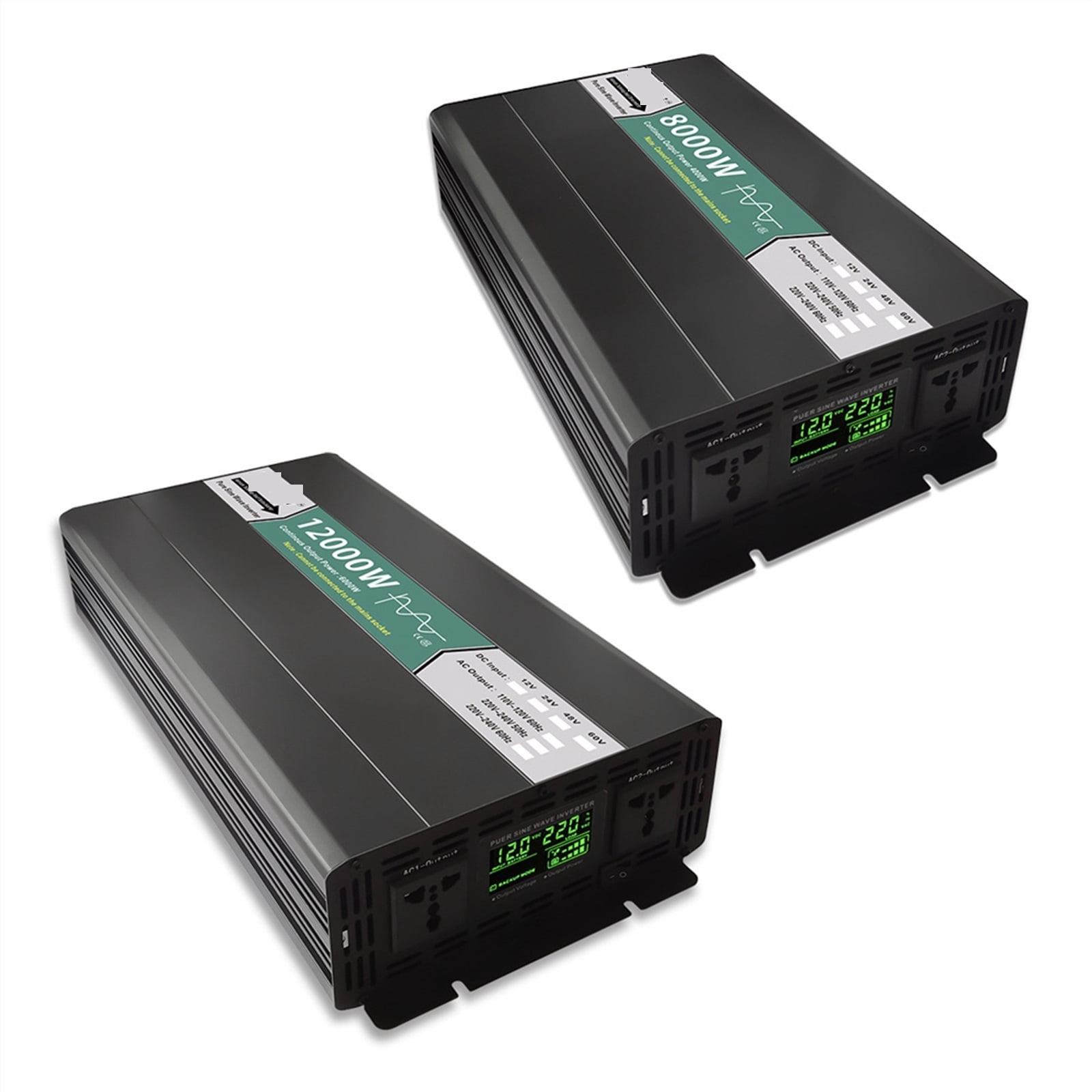Pure Sine Wave Solar Inverter 12V 24V 48V DC To AC 8000w 12000W Portable Power Bank Converter Remote Controller