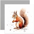 thumbnail image 1 of Tarjeta de felicitación Old English Co. Acuarela Red Squirrel, 1 of 5