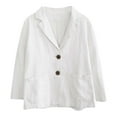 thumbnail image 4 of Gyexs Blazers for Women Business Casual Work Long Sleeve Loose Fit 2 Buttons Solid Color Lightweight Blazer Jackets, White, Size XL, 4 of 4