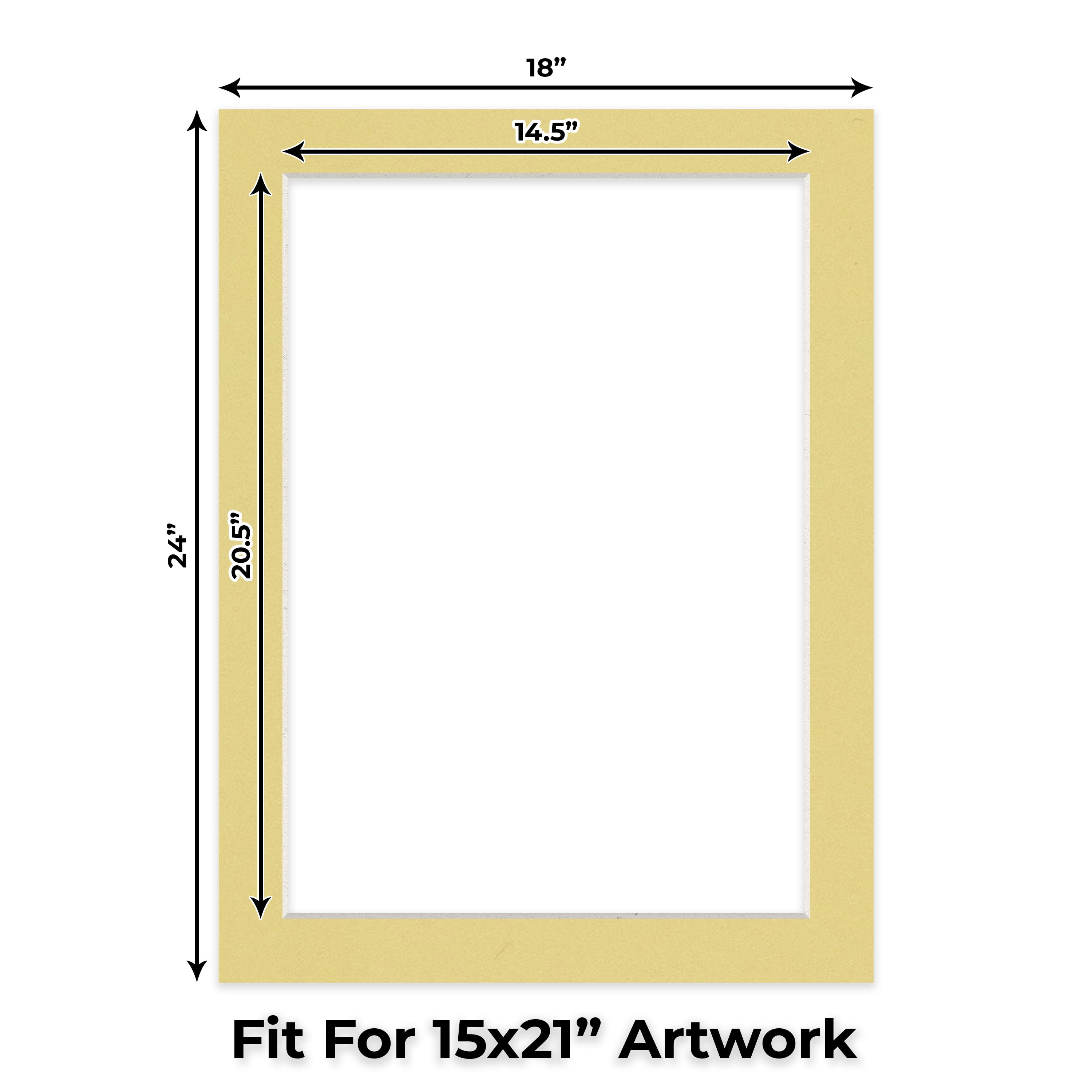 Soft Yellow Picture Frame Mat for 18x24 Frames - Fits 15x21 Photos - 25 Mats