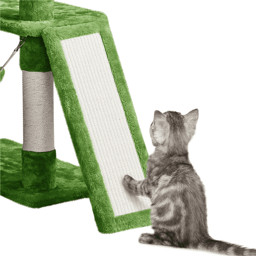 Yaheetech 62.6 Inch Multilevel Cat Tree with Hammock and 7 Scratching Posts, Green