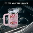 thumbnail image 5 of Pink Christian Inspirational Tumbler, Pray Over It Bible Verse Gifts, Christian Gifts for Women, Daily Prayer Pink Tumbler With Handle Jesus Cup 40oz, 5 of 6