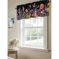 thumbnail image 6 of Spring Elegant Flowers Curtain Valances for Windows, Black Pastoral Floral Kitchen Valance Window Treatment, Light Filtering Block Curtains for Bathroom/Bedroom/Living Room 42'' x 18'', 6 of 9