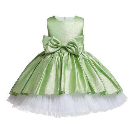 

Honeeladyy Winter Coats Girls Baby Long Skirt Solid Princess Bowknot Performance Dress Skirt Dress Green Discount