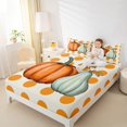 thumbnail image 4 of Homewish Rustic Autumn Pumpkin Bed Sheets,Happy Fall King Sheets,Orange Geometric Circle Sheet Set For Girls Teens,Ultra Soft Home Decor,4pcs, 4 of 7