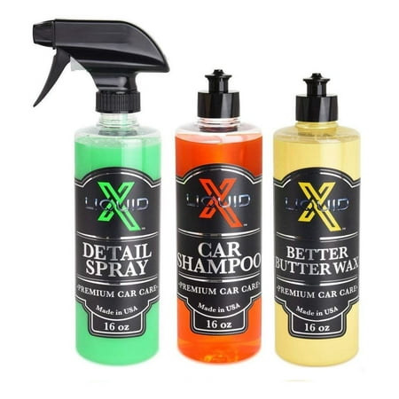Liquid X Car Care Detailing Kit : Detail Spray, Better Butter Wax, Car (Best Car Shampoo And Wax)