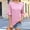 Pink, variant on YHAJDS Womens T Shirts Trendy Short Sleeve Round Neck Rolled Hem Solid Color Tee Loose Casual Top