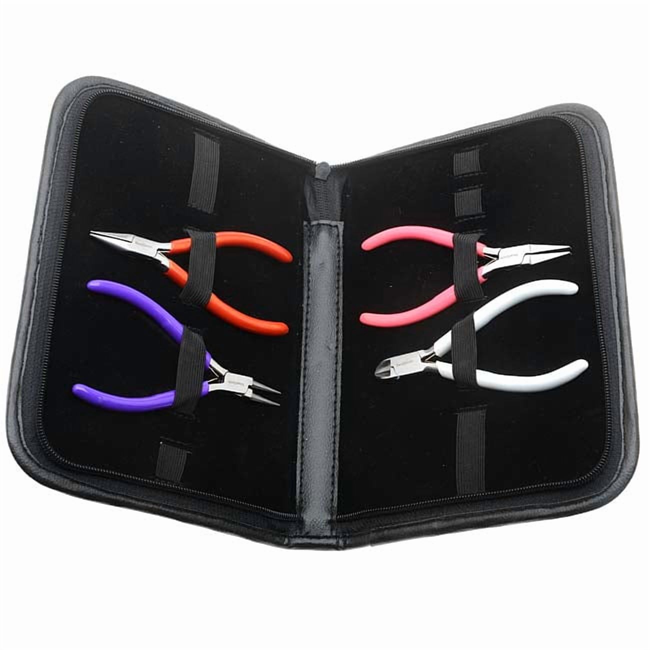 The Beadsmith Color Jewelry Tool Pliers Kit - 4 Piece Set w/ Case