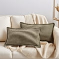 thumbnail image 2 of Unique Bargains Soft Houndstooth Throw Pillow Covers Set of 2 Green 20" x 12", 2 of 6