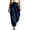 Navy, variant on Women's Cotton Harem Pants Loose Flowy High Elastic Waisted Baggy Pants Balloon Trousers Loose Lounge Travel Beach Pants with Pockets White L