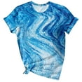 thumbnail image 2 of ALLLIST Womens Tops Clearance Under $10 Blue Crew Neck Tie Dye Short Sleeve T-Shirts Womens Blouses Dressy Casual S, 2 of 3