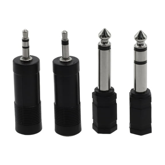 High Performance 4PCS 3 5mm to 6 35mm Stereo Headphone Adaptor Connector Converter with 6 3mm Male to 3 5mm Female Connector