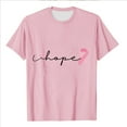 thumbnail image 4 of Kilaqueen Hope Breast Cancer Awareness Shirt for Women Pink Ribbon Graphic Tees Breast Cancer Warrior Short Sleeve Inspirational Blouse Tops, 4 of 4