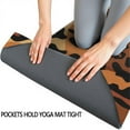 thumbnail image 3 of Orange and Brown Leopard Pattern Hot Yoga Mat Towel Non Slip for Hot Yoga - Quick-Drying Yoga Mat Cover with 4 Corner Pockets with Travel Bag - Hot Yoga Towel Non Slip 70"x26", 3 of 6