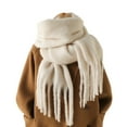 thumbnail image 6 of Grofry Women Fall Scarf Elastic Thickened Tassel Decor Warm Soft Cozy Wide and Long Neck Shawl, 6 of 7