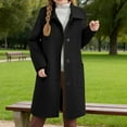 thumbnail image 2 of LIJCC Girls Wool Dress Coats Fall Winter Notch Lapel Pea Coat Elegant Overcoat Single Breasted Long Trench Coats with Pockets Winter Warm Jacket Pea Coats, 2 of 6