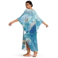 thumbnail image 4 of Xoenoiee Blue Turtle Pattern Women's Kaftan Dress V-Neck Beach Cover Up for Swimsuit, Lightweight Mumu Loungewear Skin-Friendly Caftan Maxi Dresses, 4 of 7