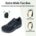 thumbnail image 3 of AOV Wide Toe Box Shoes Women Arch Support Walking Shoes for Plantar Fasciitis Orthotic Tennis Sneakers Black Size 10.5, 3 of 6