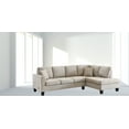 thumbnail image 4 of K-Living Almond Fabric Sectional with Two Accent Pillows, 4 of 5