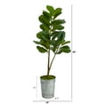 thumbnail image 2 of Nearly Natural 4' Fiddle Leaf Fig Artificial Tree in Metal Planter, 2 of 3