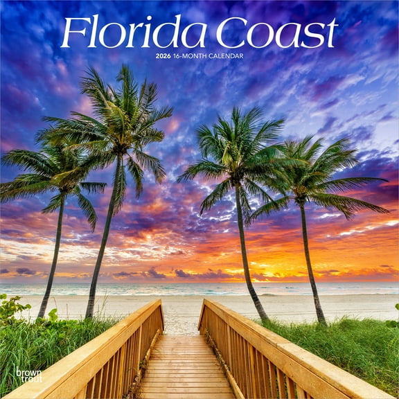 Florida Coast | 2026 12x24" (Hanging) Wall Calendar | Plastic-Free | BrownTrout