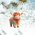 thumbnail image 3 of Christmas Ornaments Highland Cow Decor Christmas Tree Decorations Cute Acrylic Cow Pendants Cartoon Cow Decorative, 3 of 6