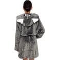 thumbnail image 6 of Women's Animal Hooded Robe - Plush Short Elephant Bathrobe By Silver Lilly (Grey/White, M), 6 of 6