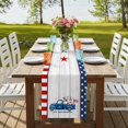 thumbnail image 4 of Table Runners 72 Inches Long Dress Scarves, Independence Day Farmhouse Kitchen Table Runner, Coffee Tablerunners, USA Flag Truck Gnomes Wooden Grian 18x72 Inch, 4 of 9