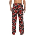 thumbnail image 2 of HPINK-T Men's Pajama Pants Soft Comfy Valentine's Heart Sleep Lounge Pants Pjs Bottoms with Pockets, 2 of 7