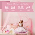 thumbnail image 2 of Toldo de cama rosa para niñas con estrellas brillantes, decoración de habitación de red para cuna de princesa, tienda de techo para cubrir la cuna de los niños, cortinas de cama para niños indivi, 2 of 4