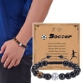 thumbnail image 2 of Basketball Baseball Bracelet Natural Beaded Rugby Bracelet Sports Bracelet With Card, 2 of 6