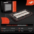 thumbnail image 2 of A-Premium Engine Air Filter Compatible with Acura TSX 2009-2014, L4 2.4L, Rigid Panel, Replace# 17220-RL5-A00, 2 of 8